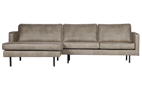 BePureHome Bank Rodeo Met Chaise Longue Links Elephant Skin