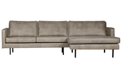 BePureHome Bank Rodeo Met Chaise Longue Rechts Elephant Skin