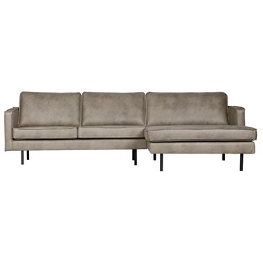 BePureHome Bank Rodeo Met Chaise Longue Rechts Elephant Skin