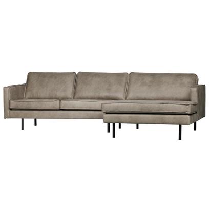 BePureHome Bank Rodeo Met Chaise Longue Rechts Elephant Skin