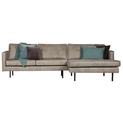 BePureHome Bank Rodeo Met Chaise Longue Rechts Elephant Skin
