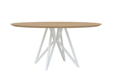 Eettafel Butterfly Wit Rond Ø130 cm                                                     