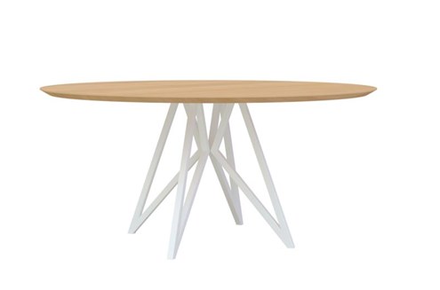 Eettafel Butterfly Wit Rond Ø130 cm                                                     