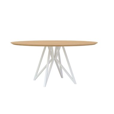 Eettafel Butterfly Wit Rond Ø130 cm                                                     