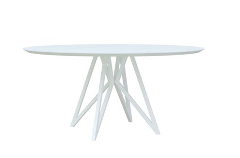 Eettafel Butterfly Wit Rond Ø130 cm                                                     