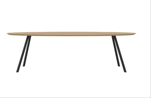 Eettafel Slim Co Ovaal Zwart 280x120x4 cm                                                