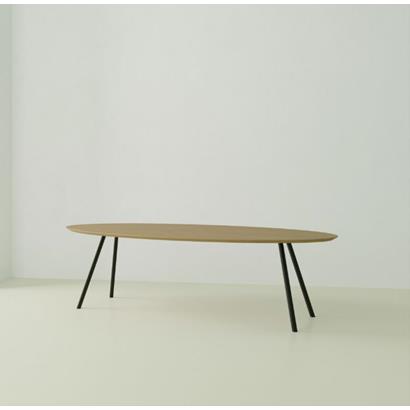 Eettafel Slim Co Ovaal Zwart 220x120x3 cm                                                