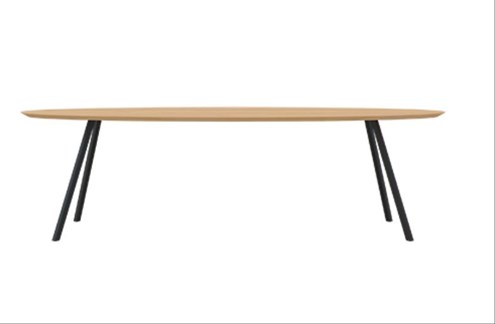 Eettafel Slim Co Ovaal Zwart 300x120x4 cm                                                