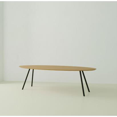 Eettafel Slim Co Ovaal Zwart 240x120x3 cm                                                