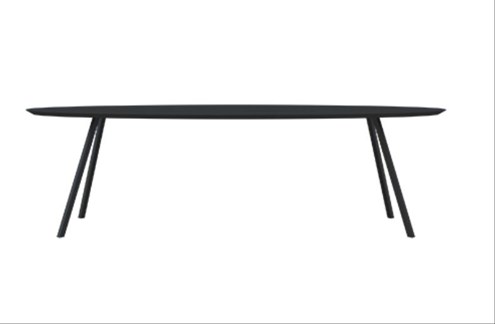 Eettafel Slim Co Ovaal Zwart 200x120x3 cm                                                