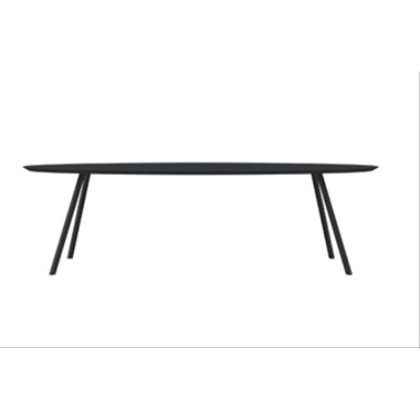 Eettafel Slim Co Ovaal Zwart 260x120x3 cm                                                