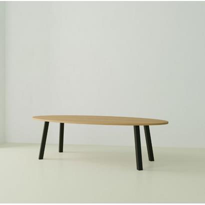 Eettafel Co Ovaal Zwart 220x120x3 cm                                                