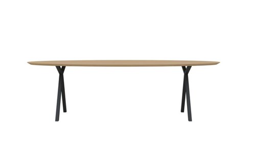 Eettafel Slim X-Type Ovaal Zwart 220x120x3 cm                                                