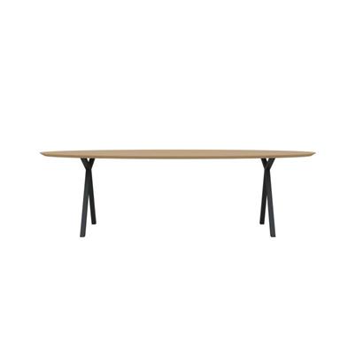 Eettafel Slim X-Type Ovaal Zwart 300x120x4 cm                                                