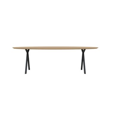 Eettafel Slim X-Type Ovaal Zwart 220x120x3 cm                                                