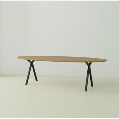 Eettafel Slim X-Type Ovaal Zwart 220x120x3 cm                                                