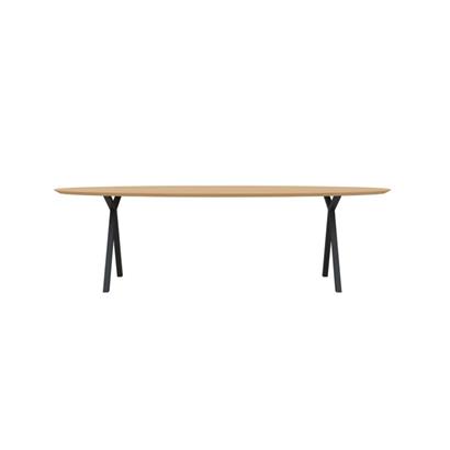 Eettafel Slim X-Type Ovaal Zwart 260x120x3 cm                                                