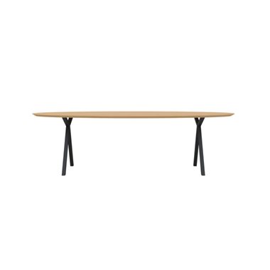 Eettafel Slim X-Type Ovaal Zwart 220x120x3 cm                                                