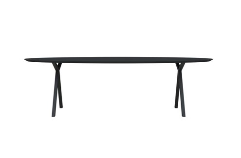 Eettafel Slim X-Type Ovaal Zwart 240x120x3 cm                                                