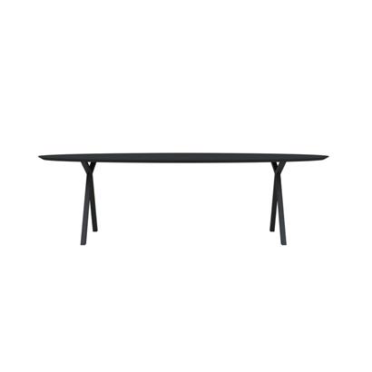 Eettafel Slim X-Type Ovaal Zwart 260x120x3 cm                                                