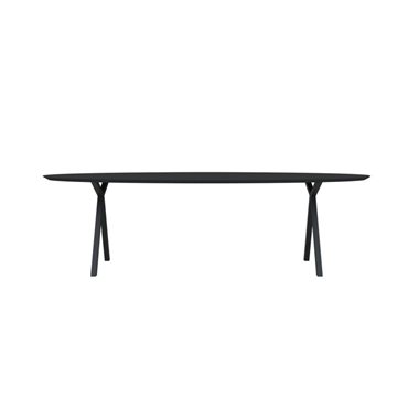 Eettafel Slim X-Type Ovaal Zwart 220x120x3 cm                                                