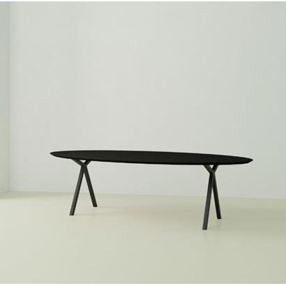 Eettafel Slim X-Type Ovaal Zwart 240x120x3 cm                                                