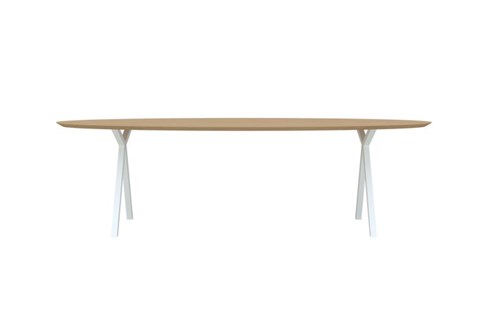 Eettafel Slim X-Type Ovaal Wit 280x120x4 cm                                                