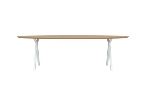 Eettafel Slim X-Type Ovaal Wit 300x120x4 cm                                                