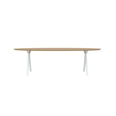 Eettafel Slim X-Type Ovaal Wit 220x120x3 cm                                                