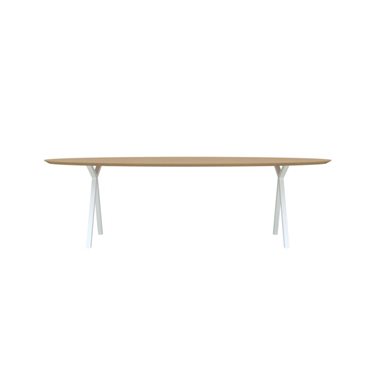 Eettafel Slim X-Type Ovaal Wit 280x120x4 cm                                                