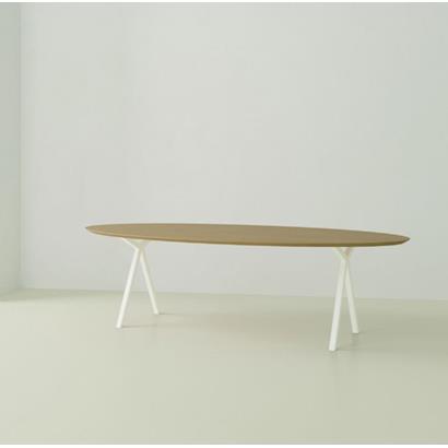 Eettafel Slim X-Type Ovaal Wit 260x120x3 cm                                                