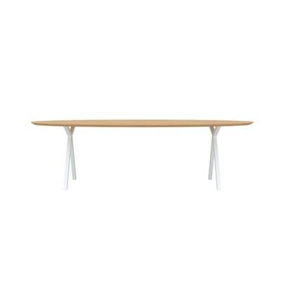 Eettafel Slim X-Type Ovaal Wit 200x120x3 cm                                                