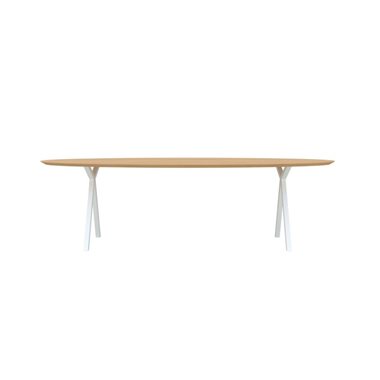 Eettafel Slim X-Type Ovaal Wit 280x120x4 cm                                                