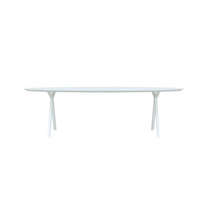 Eettafel Slim X-Type Ovaal Wit 260x120x3 cm                                                