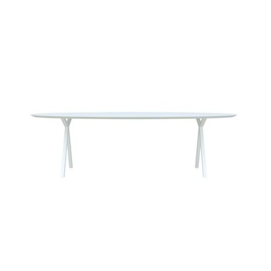 Eettafel Slim X-Type Ovaal Wit 300x120x4 cm                                                