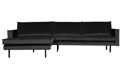 BePureHome 3-Zits Bank Rodeo Met Chaise Longue Velvet Links