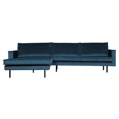 BePureHome 3-Zits Bank Rodeo Met Chaise Longue Velvet Links