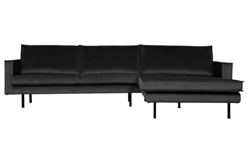 BePureHome 3-Zits Bank Rodeo Met Chaise Longue Velvet Rechts