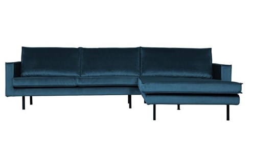 BePureHome 3-Zits Bank Rodeo Met Chaise Longue Velvet Rechts