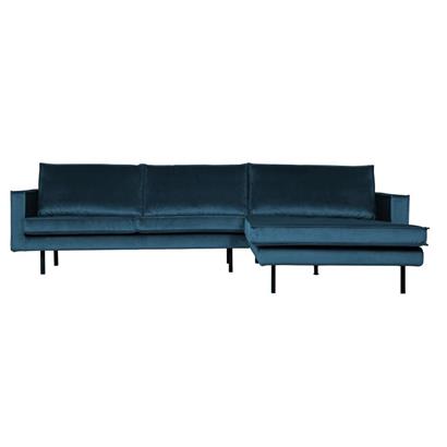 BePureHome 3-Zits Bank Rodeo Met Chaise Longue Velvet Rechts