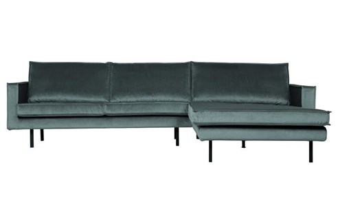 BePureHome 3-Zits Bank Rodeo Met Chaise Longue Velvet Rechts