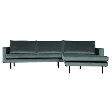 BePureHome 3-Zits Bank Rodeo Met Chaise Longue Velvet Rechts