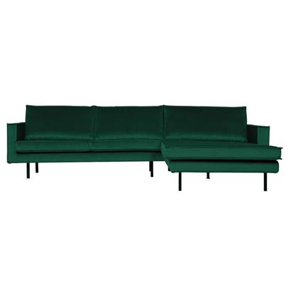 BePureHome 3-Zits Bank Rodeo Met Chaise Longue Velvet Rechts