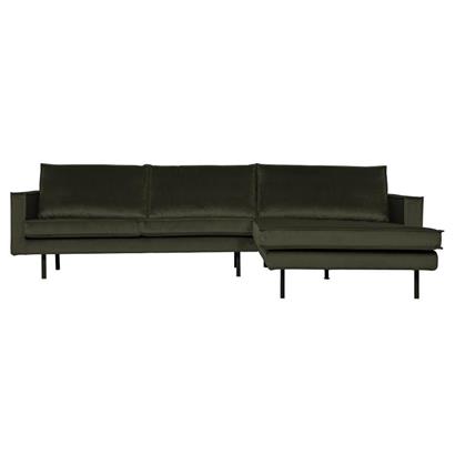 BePureHome 3-Zits Bank Rodeo Met Chaise Longue Velvet Rechts