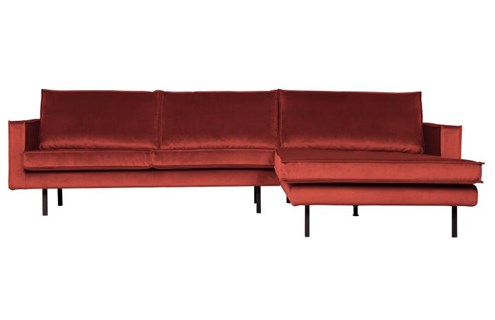 BePureHome 3-Zits Bank Rodeo Met Chaise Longue Velvet Rechts