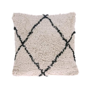 HKliving Sierkussen Diamant Crème/Zwart