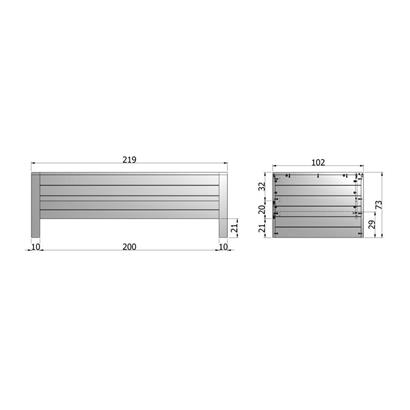 Bedbank Jasper 90x200 cm