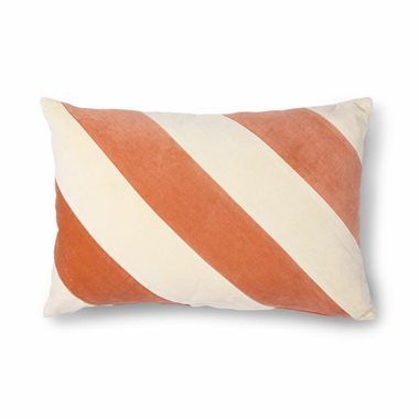 HKliving Sierkussen Striped Velvet Peach/Cream