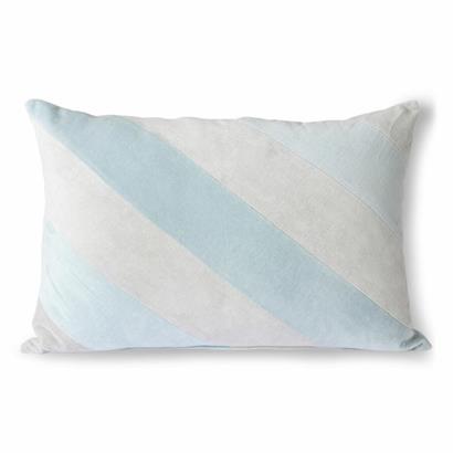 HKliving Sierkussen Striped Velvet Ice Blue