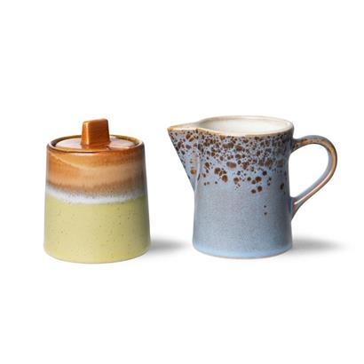 HKliving 70's Melkkan & Suikerpot Berry/Peat